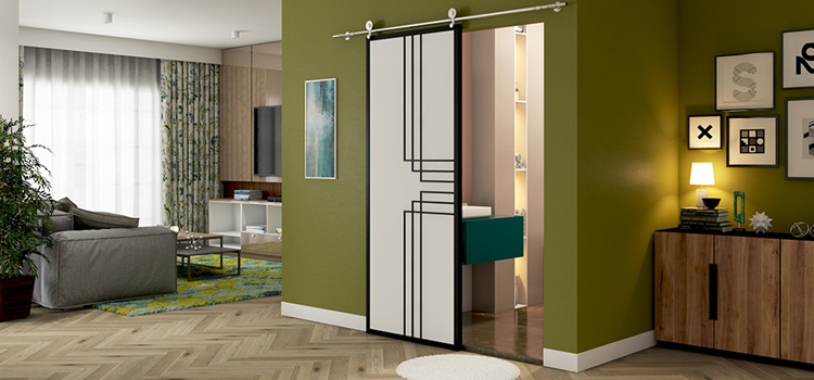 sliding bathroom door installation in Brea